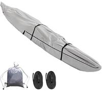 Couverture Kayak UV 420D Housse De Protection Kayak Housse Canoë Professional Waterproof Anti-PoussièRe Housse pour Canoe Kayak Housse Pagaie Kayak Housses pour Bateaux(Gray,13FT)