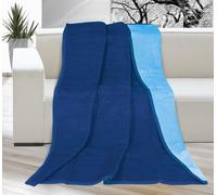 Couverture Kira PLUS lit simple 150x200cm bleu foncé/bleu clair