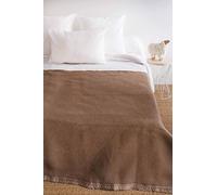 Couverture Couette bébé GENERIQUE Couverture Aubisque en laine woolmark 240x260 cm chamois et blanc