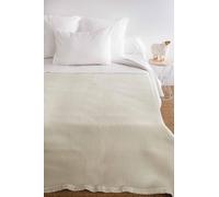 Couverture Laine Naturel blanchi 220 x 240 cm - POYET MOTTE - Gamme Aubisque - Made in France, Blanc