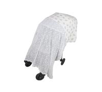 Couverture légère en coton et polyester brodé pour poussettes - Protection solaire multifonction - Couverture décorative pour bébé - Motif en maille