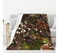 Couverture légère et chaude avec imprimé champignons sauvages pour chambre à coucher, camping, salon, voyage