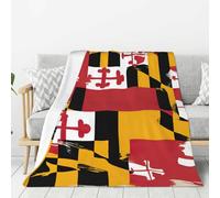 Couverture légère et chaude avec imprimé drapeau du Maryland pour chambre à coucher, camping, salon, voyage