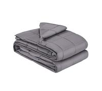VEVOR Couverture Lestée 11,5 kg Couette Lourde 203 x 221 cm, Coton Doux, Respirante, avec Perles de Verre, Convient aux Personnes 113-140 kg, pour Soulager Anxiété et Stress, Améliorer Sommeil, Gris