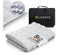 Couverture lestée blanche - Juskys - 135 x 200 cm - 5 kg - Coton, microfibre, polyester - Perles de verre - Respirable