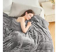 Couverture lestée Cottonblue 120x180cm 7kg - Sherpa Polaire Couverture de détente pour adultes pour améliorer le sommeil - Couvertures douces et calmes avec perles Cemaric, gris