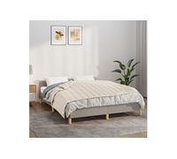 vidaXL Couverture Lestée, Couette Lestée Adulte, Couverture Pondérée avec Boucles, Couverture Lourde, Literie, Crème Clair 135x200 cm 6 kg Tissu