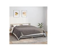 vidaXL Couverture lestée Adulte 235x290 cm 15 kg Tissu gris avec boucles