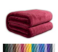 Couverture Lestée, Couverture Polaire Epaisse 200 x 400 cm Polyester, Pelucheuse et Douce, Entretien Facile Couverture Polaire Couvre Lit pour Le Lit, Le Canapé, Le Sofa, Lit et Salon, Vin Rouge