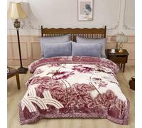 Couverture lestée en Peluche, Format King Asiatique, Couverture chauffante d'hiver en Polaire Douce et Soyeuse, Couverture gaufrée Confortable, Format Queen, AK, 180 x 221 cm