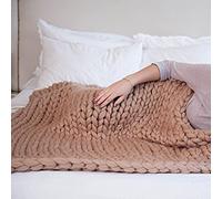 Couverture lestée en tricot épais tissé à la main pour canapé et chaise, décoration d'intérieur, jeté tricoté doux pour un confort ultime