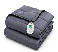 Couverture lestée épaisse, confortable, rafraîchissante et respirante en microfibre - avec perles de verre - pour adultes et pour toutes saisons - pour lit Queen-size (152 x 203 cm, 9 kg) - gris foncé