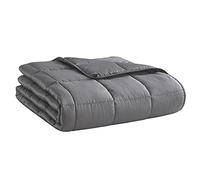 Couverture lestée épaisse, confortable, rafraîchissante et respirante en microfibre - avec perles de verre - pour adultes et pour toutes saisons - pour lit Queen-size (152 x 203 cm, 9 kg) - gris foncé