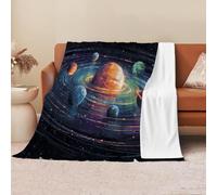 Couverture Lignes du Système Solaire Art en Couleur,Douce Et Confortable,en Flanelle,Arfaite pour La Décoration De Chambre d'enfants Et D'Adolescents,Canapé,Lit,150X200Cm