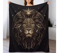 Couverture Lion, Couvertures en Flannel Douce Chaude Et Confortable, pour Canapé Ou Lit. Linge De Lit Couvre-lit 180×200cm