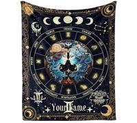 Couverture Lion pour Femmes et Hommes, Motif Astrologie secrète, imprimée, pour Adolescents et Adultes, pour Genoux, Fauteuil, canapé, Couverture Chaude et Confortable, 127 x 152 cm