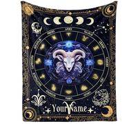 Couverture Lion pour Femmes et Hommes, Motif Astrologie secrète, imprimée, pour Adolescents et Adultes, pour Genoux, Fauteuil, canapé, Couverture Chaude et Confortable, 127 x 152 cm