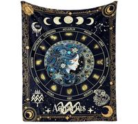 Couverture Lion pour Femmes et Hommes, Motif Astrologie secrète, imprimée, pour Adolescents et Adultes, pour Genoux, Fauteuil, canapé, Couverture Chaude et Confortable, 127 x 152 cm