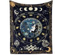 Couverture Lion pour Femmes et Hommes, Motif Astrologie secrète, imprimée, pour Adolescents et Adultes, pour Genoux, Fauteuil, canapé, Couverture Chaude et Confortable, 127 x 152 cm