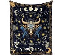 Couverture Lion pour Femmes et Hommes, Motif Astrologie secrète, imprimée, pour Adolescents et Adultes, pour Genoux, Fauteuil, canapé, Couverture Chaude et Confortable, 127 x 152 cm