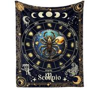 Couverture Lion pour Femmes et Hommes, Motif Astrologie secrète, imprimée, pour Adolescents et Adultes, pour Genoux, Fauteuil, canapé, Couverture Chaude et Confortable, 127 x 152 cm