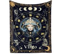 Couverture Lion pour Femmes et Hommes, Motif Astrologie secrète, imprimée, pour Adolescents et Adultes, pour Genoux, Fauteuil, canapé, Couverture Chaude et Confortable, 127 x 152 cm