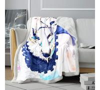 Couverture lit en Peluche 3D Genshin Impact en Polaire Décoration d'intérieur Couverture Douce et pelucheuse Toutes Les Saisons pour Enfants et Adultes 120 x 150 cm Sherpa