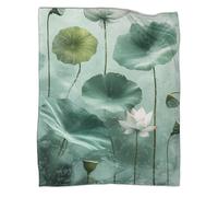 Couverture Lit Microfibre Chaude Avec Impression De Fleur de lotus, Plaid Canapé Confortable Et Légère, Couverture Plaid Chaude Pour Adultes Et Enfants - Impression Fleur - 50x60inch(127x152cm)