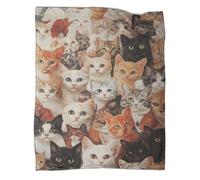 Couverture Lit Microfibre Chaude Avec Impression De Le chat, Plaid Canapé Confortable Et Légère, Couverture Plaid Chaude Pour Adultes Et Enfants - Impression Cute Le chat - 50x60inch(127x152cm)