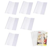 Couverture Livre, Protège Manuel, Protège Cahier, Lot de 6 Couvertures Livre Scolaire Transparentes Réglables, Protection Livre Plastique pour École et Bureau (16K 262x190mm)