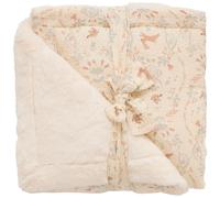 Couverture Luxe fausse fourrure angora ivoire et jardin enchanté (70x100 cm)