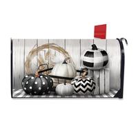 Couverture magn tique pour bo te aux lettres d'automne, motif citrouilles noires et blanches, style ferme, standard, Briarwood Lane