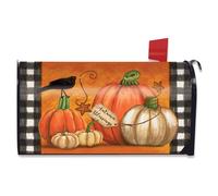 Couverture magn tique pour bo te aux lettres d'automne, motif citrouilles rustiques de Briarwood Lane, corbeau primitif standard