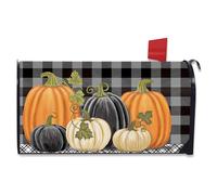 Couverture magn tique pour bo te aux lettres, motif citrouilles carreaux, automne, Briarwood Lane, style primitif standard