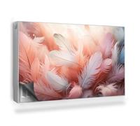 Couverture Magnétique 100x60 cm Cache Radiateur Anti-poussière Tapis Design pour Radiateurs Facile à Installer Protège et Décore - Plumes aux délicates Couleurs Pastel