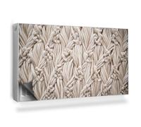 Couverture Magnétique 110x60 cm Tapis Design pour Radiateurs Protège et Décore Facile à Installer Cache Radiateur Anti-poussière - Macramé Fait Main, Naturel et léger