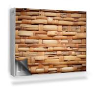 Couverture Magnétique 80x60 cm Anti-poussière Facile à Installer Protège et Décore Cache Radiateur Tapis Design pour Radiateurs - Natte en Bambou Couleurs Chaudes