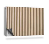 Couverture Magnétique 90x60 cm Anti-poussière Facile à Installer Protège et Décore Cache Radiateur Tapis Design pour Radiateurs - Lamelles en Bois Naturel Clair, Verticales