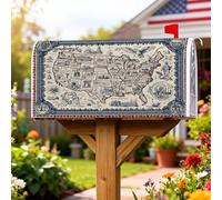 Couverture magnétique de boîte aux lettres avec boussole d'État vintage et rustique, protection pour boîte aux lettres pour extérieur, jardin, cour, 45,7 x 53,3 cm