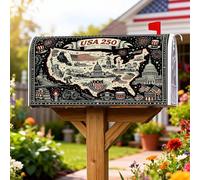 Couverture magnétique de boîte aux lettres avec carte des États-Unis, statue patriotique vintage du Capitole bâtiment le jour de l'indépendance, couverture de boîte aux lettres rouge pour décoration