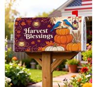 Couverture magnétique de boîte aux lettres citrouille, lanterne rustique d'automne, Thanksgiving, orange pour décoration de jardin extérieur, 53,3 x 64,9 cm