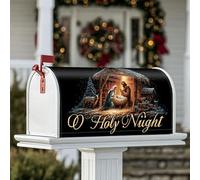 Couverture magnétique de boîte aux lettres de Noël rustique stable pour boîte aux lettres de Noël pour extérieur, jardin, cour, 45,7 x 53,3 cm