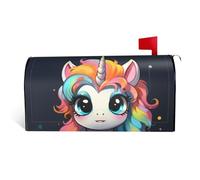 Couverture magnétique de boîte aux lettres en forme d'animal mignon avec coiffure colorée, taille standard, 64,8 x 53,3 cm, couverture de boîte aux lettres décorative imperméable pour boîte aux