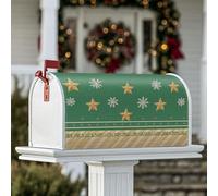 Couverture magnétique de boîte aux lettres pour décoration de maison et de jardin, motif flocons de neige et pois de Noël, 45,7 x 53,3 cm, vert