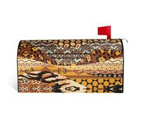 Couverture magnétique de boîte aux lettres style africain imprimé patchwork, durable, élégant, imperméable, facile à installer pour toutes les saisons