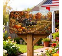 Couverture magnétique de boîte aux lettres turque, style rustique, citrouilles, feuilles d'automne, Thanksgiving, décoration de jardin, 45,7 x 53,3 cm, orange