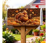 Couverture magnétique de boîte aux lettres turque, style rustique, citrouilles, feuilles, Thanksgiving, décoration de porche, 45,7 x 53,3 cm, marron