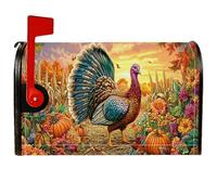 Couverture magnétique de boîte aux lettres Turquie, motif citrouille d'automne, Thanksgiving, couverture de boîte aux lettres orange pour décoration de porche, 45,7 x 53,3 cm