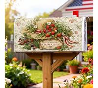 Couverture magnétique en forme de chapeau de paille pour boîte aux lettres rustique, fraises, mûres, décorations d'été pour décoration de porche, 45,7 x 53,3 cm