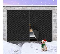Couverture Magnétique Isolée pour Porte de Garage, Rideau et écran Thermique pour Temps Froid pour Garages 1 Ou 2 Voitures Porches Et Espaces de Rangement(Noir,4.9x2.4M/16x8FT)